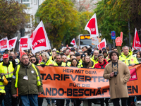 A general view of the demonstration at Harmonie Square in Rheydt, Germany, on December 3, 2024, during the rally demanding better pay for Za...