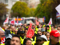 A general view of the demonstration at Harmonie Square in Rheydt, Germany, on December 3, 2024, during the rally demanding better pay for Za...