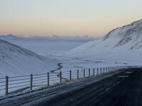 The route number 1 (Ring Road) on the way to the area of Bolstadarhlid in Iceland on November 27, 2024, presents unique challenges due to wi...