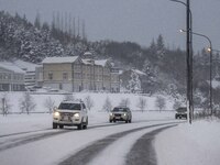 The scenario on Route 1 (Ring Road) near the city of Akureyri, Iceland, on November 27, 2024, involves roads in northern Iceland that presen...