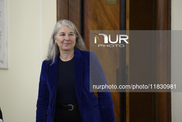 Secretary-General of the Council of the European Union (EU) Therese Blanchet arrives at the meeting with Polish Prime Minister Donald Tusk i...