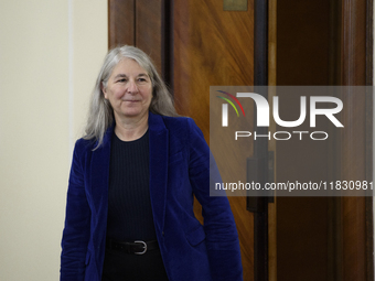 Secretary-General of the Council of the European Union (EU) Therese Blanchet arrives at the meeting with Polish Prime Minister Donald Tusk i...