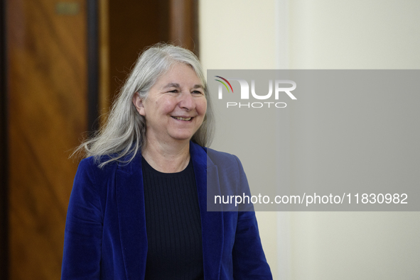 Secretary-General of the Council of the European Union (EU) Therese Blanchet arrives at the meeting with Polish Prime Minister Donald Tusk i...