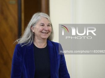 Secretary-General of the Council of the European Union (EU) Therese Blanchet arrives at the meeting with Polish Prime Minister Donald Tusk i...