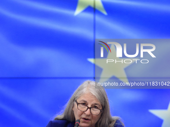 Secretary-General of the Council of the European Union (EU) Therese Blanchet participates in a meeting with Polish Prime Minister Donald Tus...