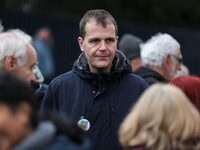 French union FSU national secretary Benoit Teste participates in a rally by retired people to call for pensions to be raised with inflation...