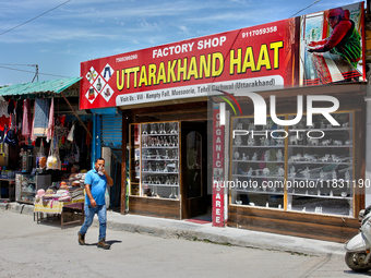 A shop sells local handicraft items in Mussoorie, Uttarakhand, India, on April 18, 2024. (