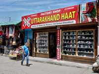 A shop sells local handicraft items in Mussoorie, Uttarakhand, India, on April 18, 2024. (