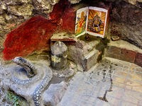 A small Hindu shrine is in Mussoorie, Uttarakhand, India, on April 18, 2024. (