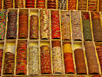 Bangles are displayed at a small shop in Mussoorie, Uttarakhand, India, on April 18, 2024. (