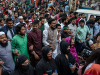 Activists of the Jatiya Nagarik Committee (National Citizens Committee) stage a protest rally against the attack on the Bangladesh Assistant...