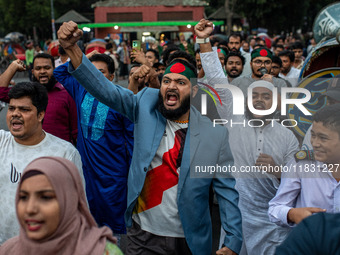 Activists of the Jatiya Nagarik Committee (National Citizens Committee) stage a protest rally against the attack on the Bangladesh Assistant...