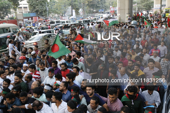 Activists of the Jatiya Nagarik Committee stage a protest rally against the attack on the Bangladesh Assistant High Commission in Agartala a...