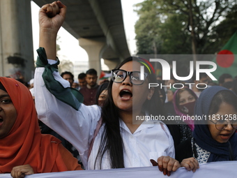 Activists of the Jatiya Nagarik Committee stage a protest rally against the attack on the Bangladesh Assistant High Commission in Agartala a...