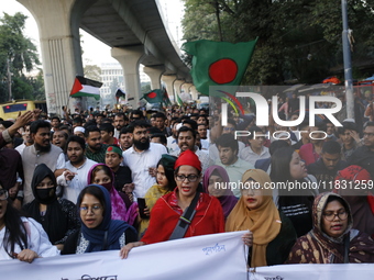 Activists of the Jatiya Nagarik Committee stage a protest rally against the attack on the Bangladesh Assistant High Commission in Agartala a...