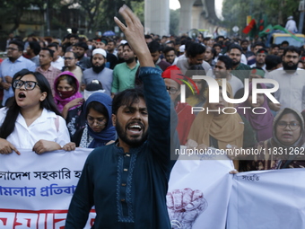 Activists of the Jatiya Nagarik Committee stage a protest rally against the attack on the Bangladesh Assistant High Commission in Agartala a...