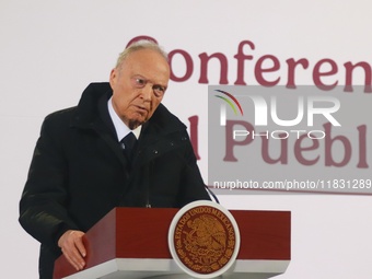 Attorney General Alejandro Gertz Manero speaks during the national security report at the briefing conference at the National Palace in Mexi...