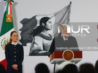 Attorney General Alejandro Gertz Manero speaks during the national security report at the briefing conference at the National Palace in Mexi...