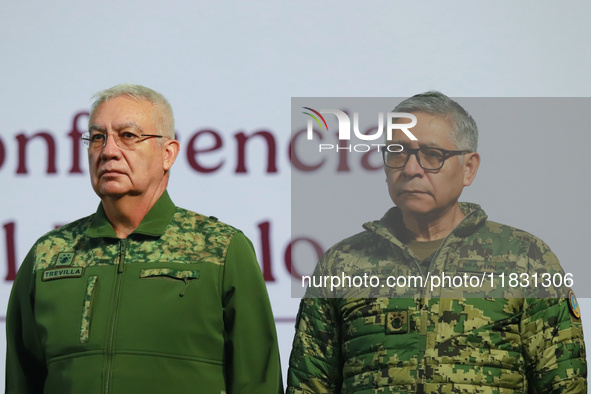 In Mexico City, Mexico, on December 3, 2024, Ricardo Trevilla Trejo, Secretary of National Defense (SEDENA), and Raymundo Pedro Morales, Sec...