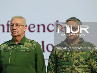 In Mexico City, Mexico, on December 3, 2024, Ricardo Trevilla Trejo, Secretary of National Defense (SEDENA), and Raymundo Pedro Morales, Sec...