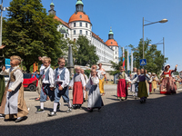 In Neuburg an der Donau, Germany, on July 9, 2023, the city hosts a grand historical parade as part of its annual castle festival. Around 2,...