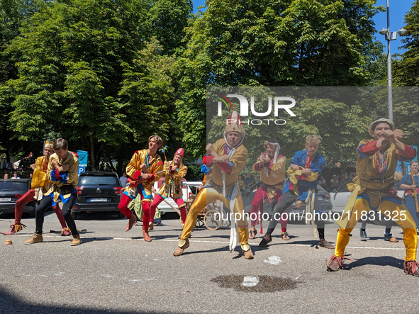 In Neuburg an der Donau, Germany, on July 9, 2023, the city hosts a grand historical parade as part of its annual castle festival. Around 2,...