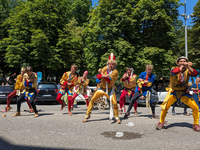 In Neuburg an der Donau, Germany, on July 9, 2023, the city hosts a grand historical parade as part of its annual castle festival. Around 2,...