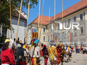 In Neuburg an der Donau, Germany, on July 9, 2023, the city hosts a grand historical parade as part of its annual castle festival. Around 2,...