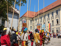 In Neuburg an der Donau, Germany, on July 9, 2023, the city hosts a grand historical parade as part of its annual castle festival. Around 2,...