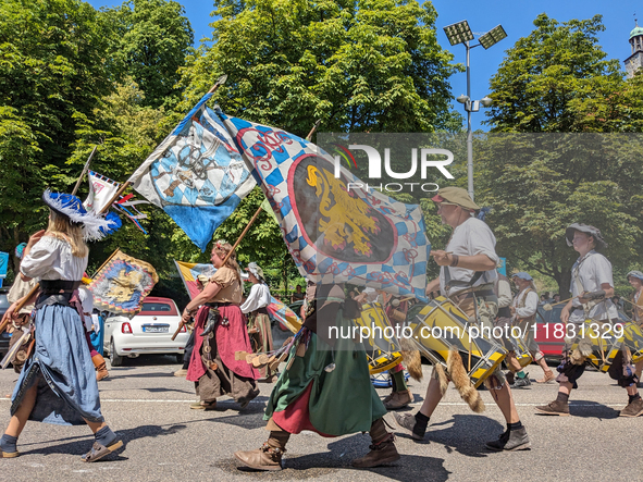 In Neuburg an der Donau, Germany, on July 9, 2023, the city hosts a grand historical parade as part of its annual castle festival. Around 2,...