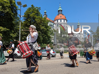 In Neuburg an der Donau, Germany, on July 9, 2023, the city hosts a grand historical parade as part of its annual castle festival. Around 2,...