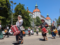 In Neuburg an der Donau, Germany, on July 9, 2023, the city hosts a grand historical parade as part of its annual castle festival. Around 2,...