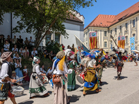 In Neuburg an der Donau, Germany, on July 9, 2023, the city hosts a grand historical parade as part of its annual castle festival. Around 2,...