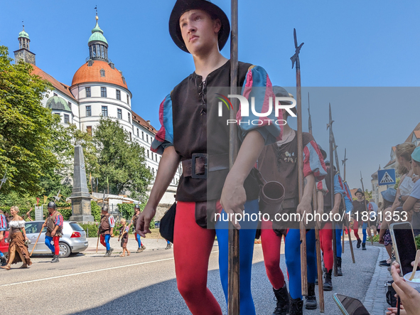 In Neuburg an der Donau, Germany, on July 9, 2023, the city hosts a grand historical parade as part of its annual castle festival. Around 2,...