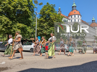 In Neuburg an der Donau, Germany, on July 9, 2023, the city hosts a grand historical parade as part of its annual castle festival. Around 2,...