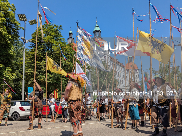 In Neuburg an der Donau, Germany, on July 9, 2023, the city hosts a grand historical parade as part of its annual castle festival. Around 2,...