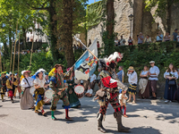 In Neuburg an der Donau, Germany, on July 9, 2023, the city hosts a grand historical parade as part of its annual castle festival. Around 2,...