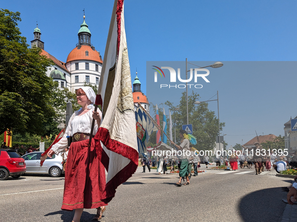 In Neuburg an der Donau, Germany, on July 9, 2023, the city hosts a grand historical parade as part of its annual castle festival. Around 2,...