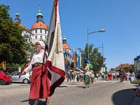 In Neuburg an der Donau, Germany, on July 9, 2023, the city hosts a grand historical parade as part of its annual castle festival. Around 2,...