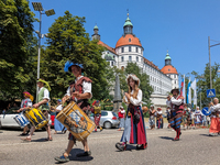 In Neuburg an der Donau, Germany, on July 9, 2023, the city hosts a grand historical parade as part of its annual castle festival. Around 2,...