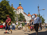 In Neuburg an der Donau, Germany, on July 9, 2023, the city hosts a grand historical parade as part of its annual castle festival. Around 2,...