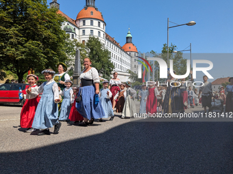 In Neuburg an der Donau, Germany, on July 9, 2023, the city hosts a grand historical parade as part of its annual castle festival. Around 2,...