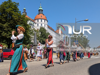 In Neuburg an der Donau, Germany, on July 9, 2023, the city hosts a grand historical parade as part of its annual castle festival. Around 2,...