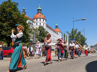 In Neuburg an der Donau, Germany, on July 9, 2023, the city hosts a grand historical parade as part of its annual castle festival. Around 2,...