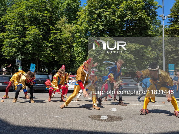 In Neuburg an der Donau, Germany, on July 9, 2023, the city hosts a grand historical parade as part of its annual castle festival. Around 2,...