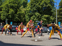 In Neuburg an der Donau, Germany, on July 9, 2023, the city hosts a grand historical parade as part of its annual castle festival. Around 2,...