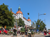 In Neuburg an der Donau, Germany, on July 9, 2023, the city hosts a grand historical parade as part of its annual castle festival. Around 2,...