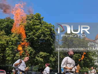 In Neuburg an der Donau, Germany, on July 9, 2023, the city hosts a grand historical parade as part of its annual castle festival. Around 2,...