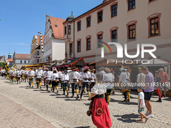 In Neuburg an der Donau, Germany, on July 9, 2023, the city hosts a grand historical parade as part of its annual castle festival. Around 2,...