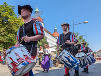 In Neuburg an der Donau, Germany, on July 9, 2023, the city hosts a grand historical parade as part of its annual castle festival. Around 2,...